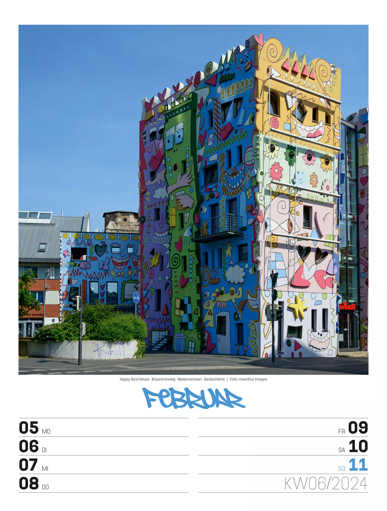 Ackermann Kalender Street Art - Wochenplaner 2024 - Innenansicht 09