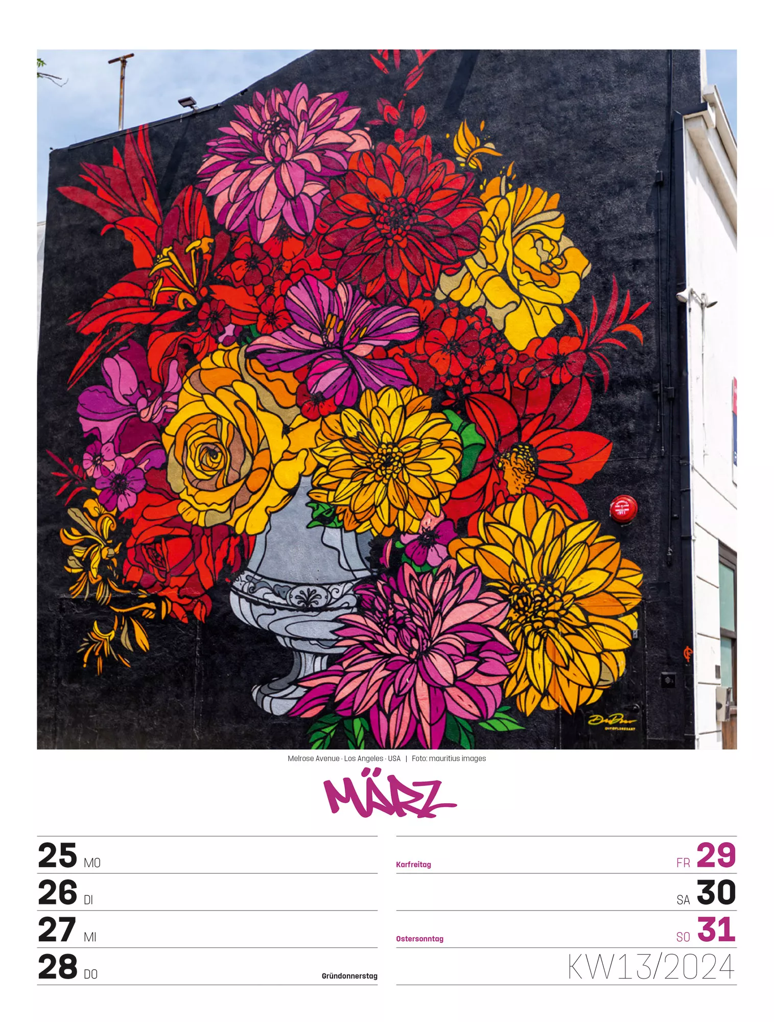 Ackermann Kalender Street Art - Wochenplaner 2024 - Innenansicht 16