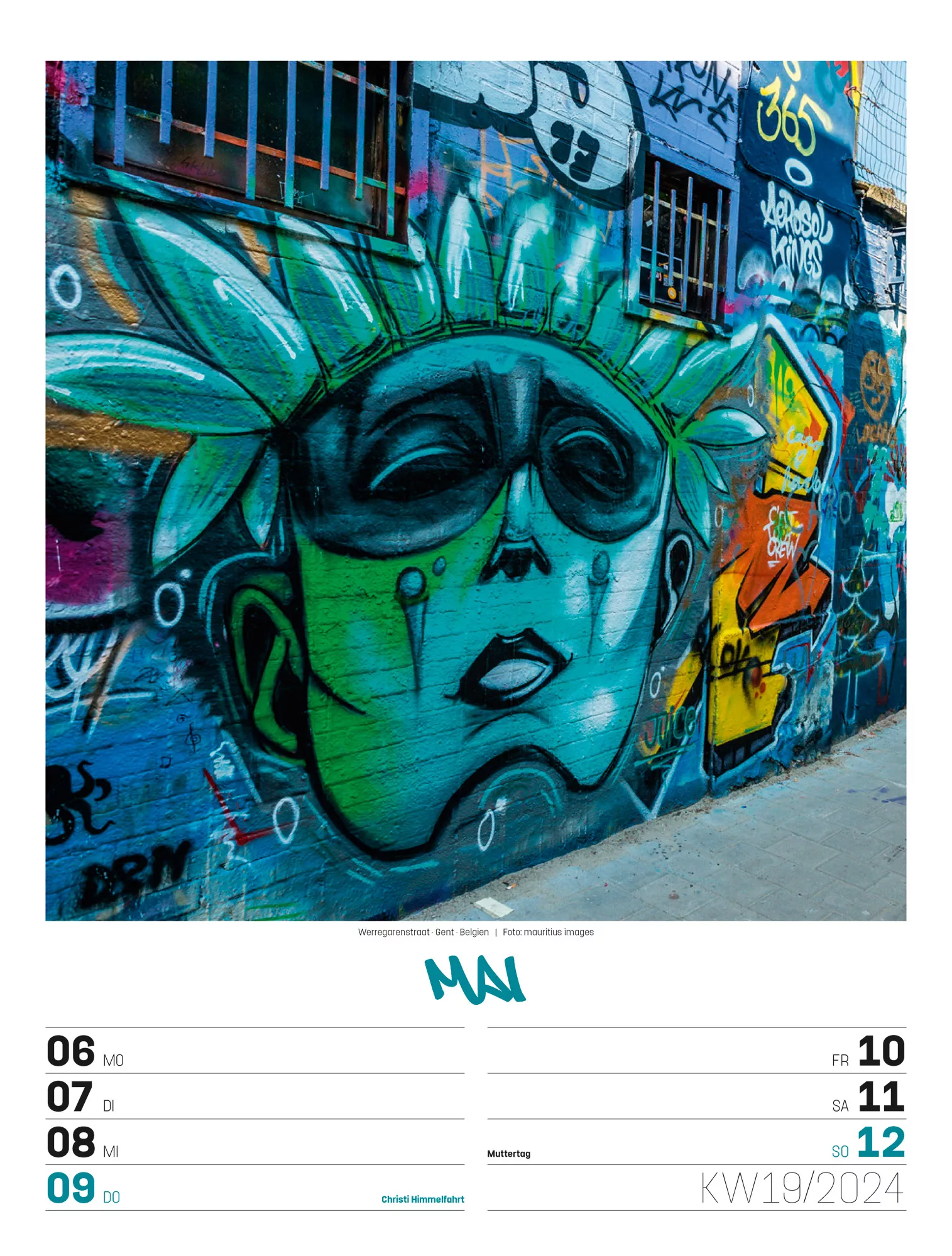 Ackermann Kalender Street Art - Wochenplaner 2024 - Innenansicht 22