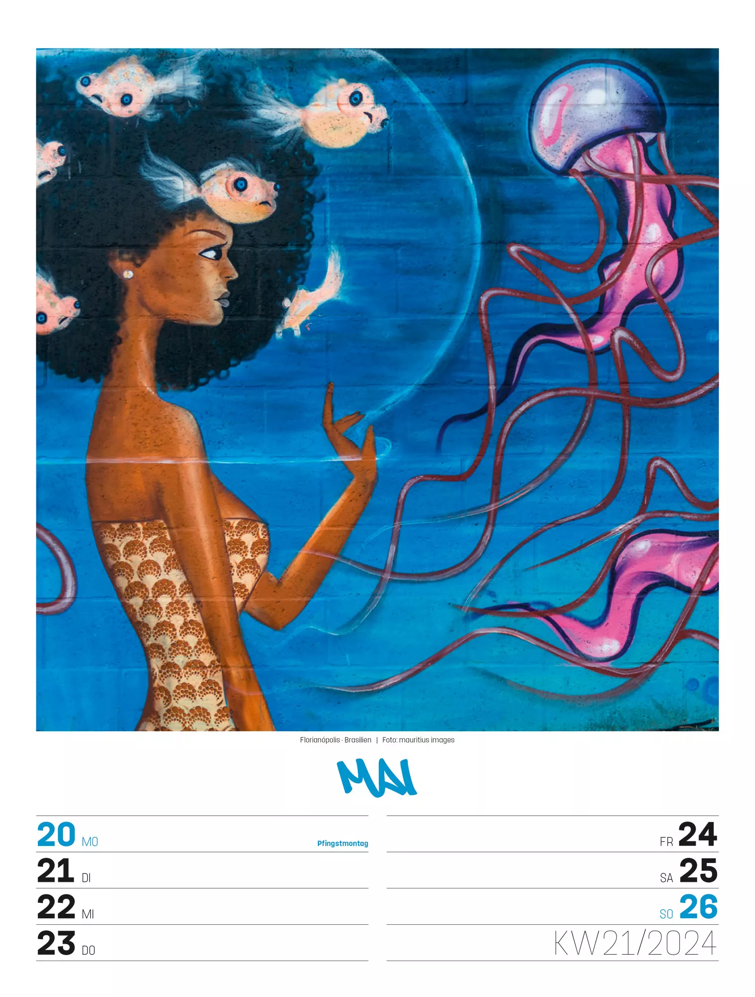 Ackermann Kalender Street Art - Wochenplaner 2024 - Innenansicht 24