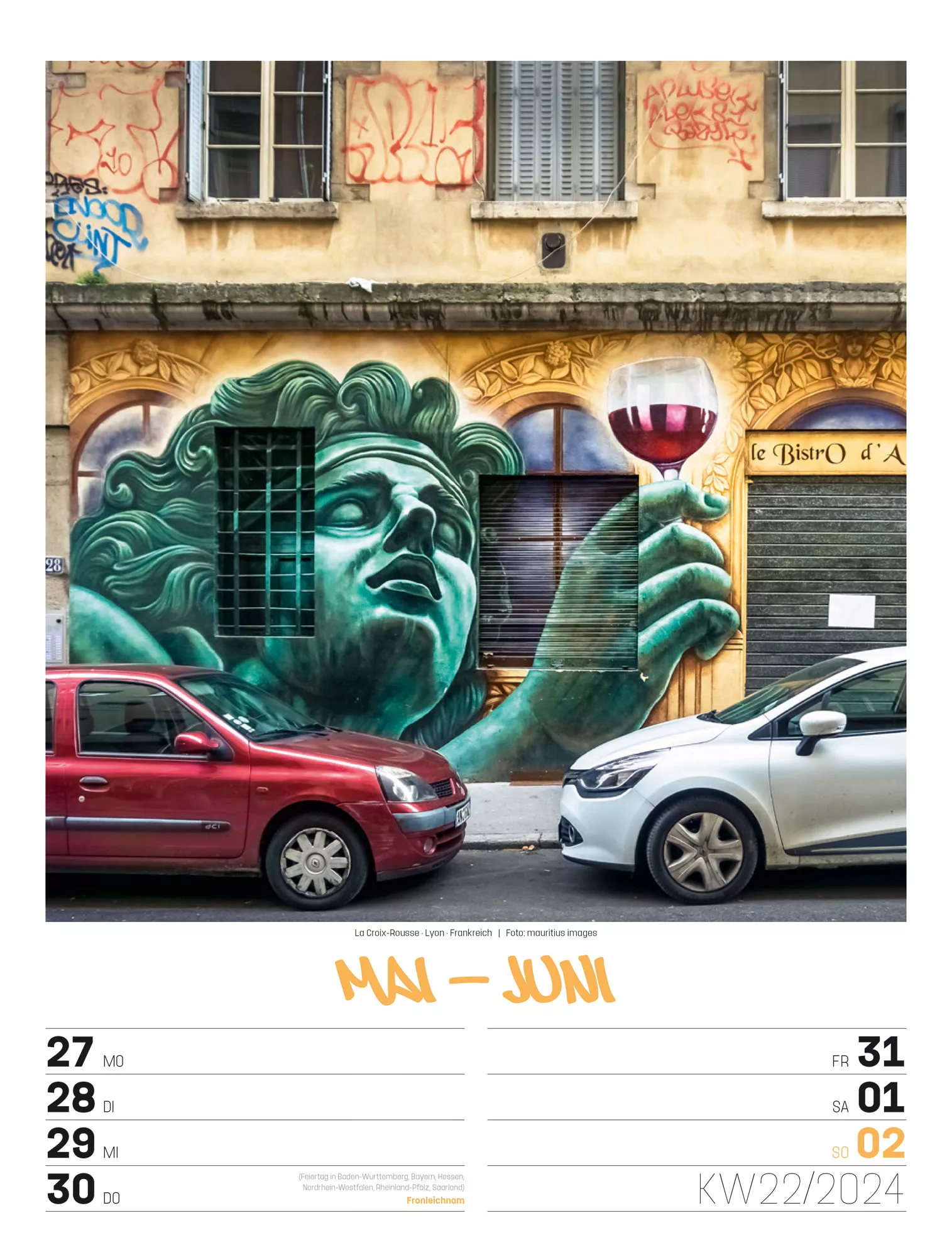 Ackermann Kalender Street Art - Wochenplaner 2024 - Innenansicht 25