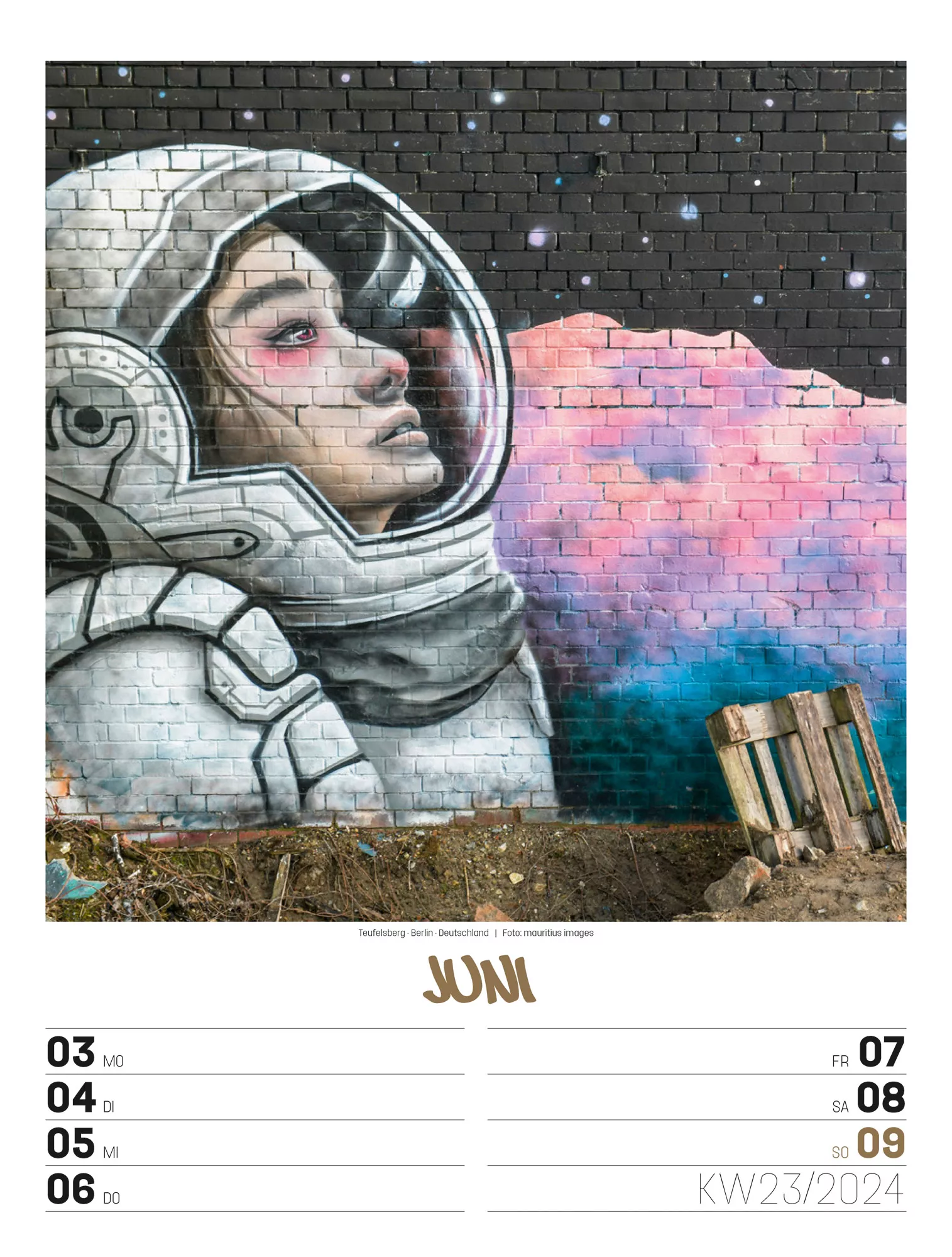 Ackermann Kalender Street Art - Wochenplaner 2024 - Innenansicht 26