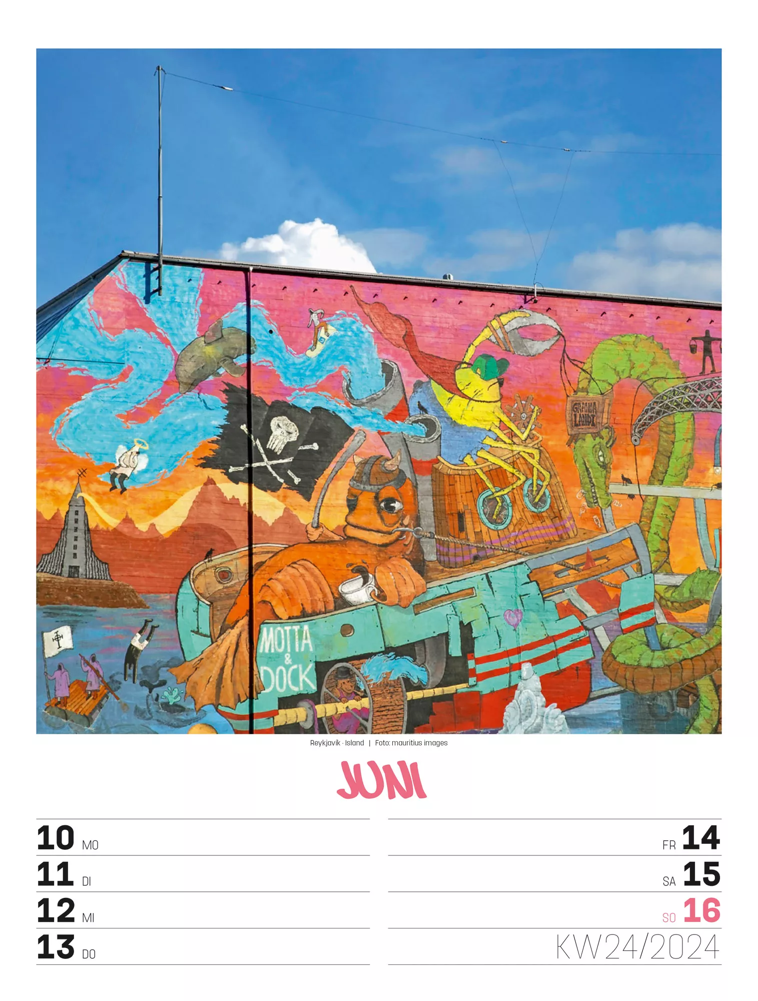 Ackermann Kalender Street Art - Wochenplaner 2024 - Innenansicht 27