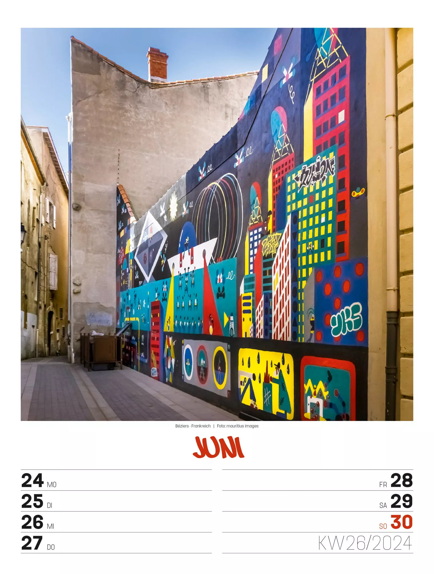 Ackermann Kalender Street Art - Wochenplaner 2024 - Innenansicht 29