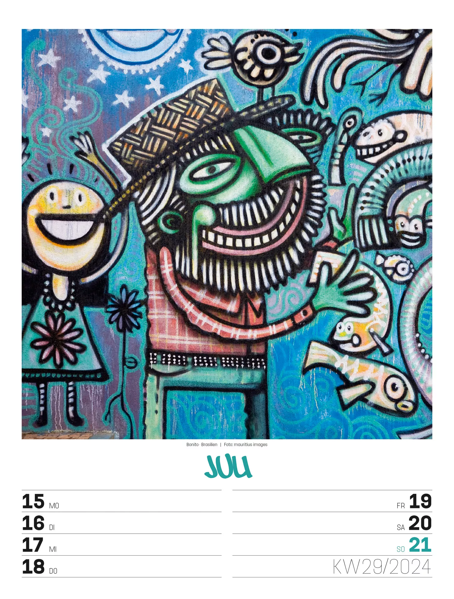 Ackermann Kalender Street Art - Wochenplaner 2024 - Innenansicht 32