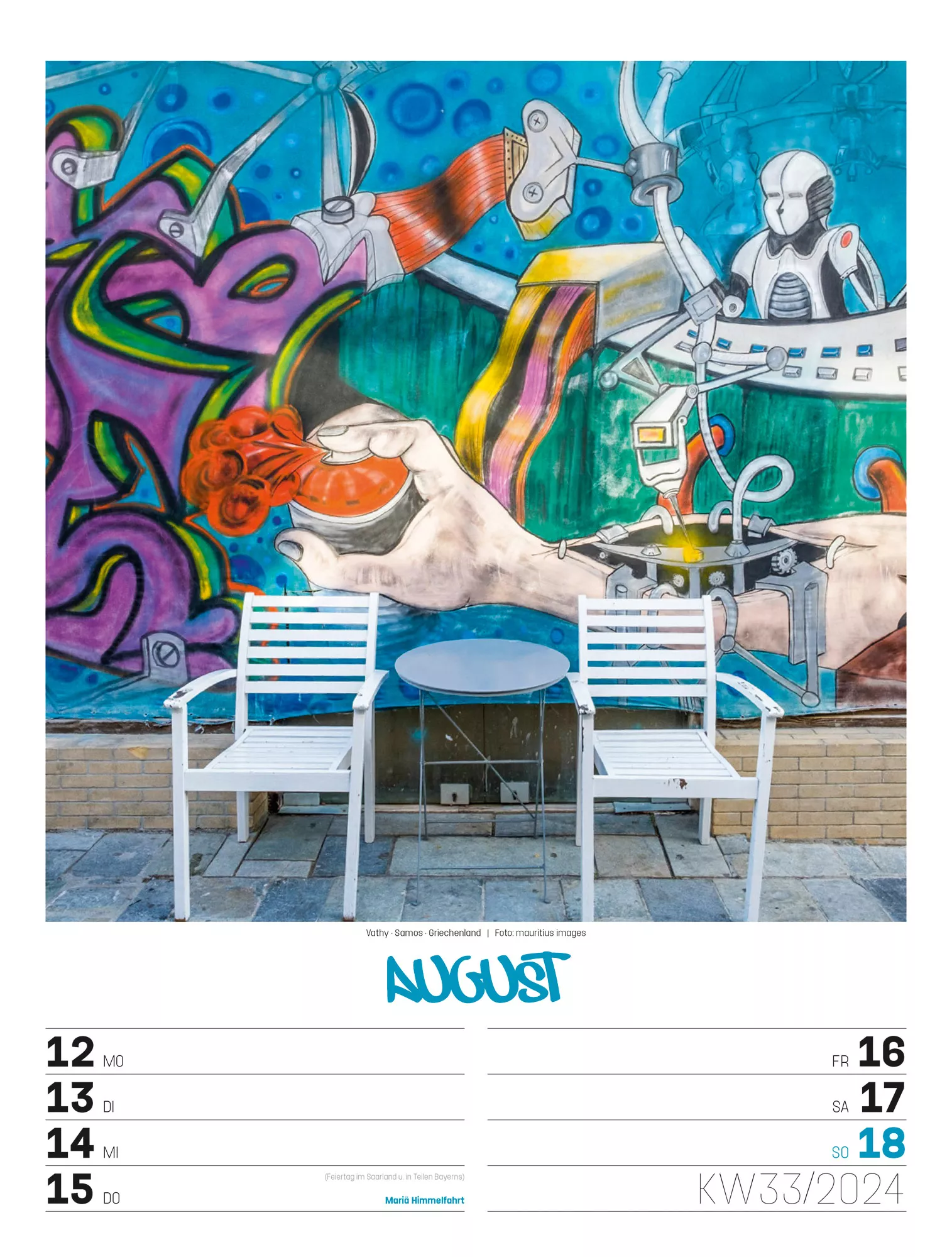Ackermann Kalender Street Art - Wochenplaner 2024 - Innenansicht 36