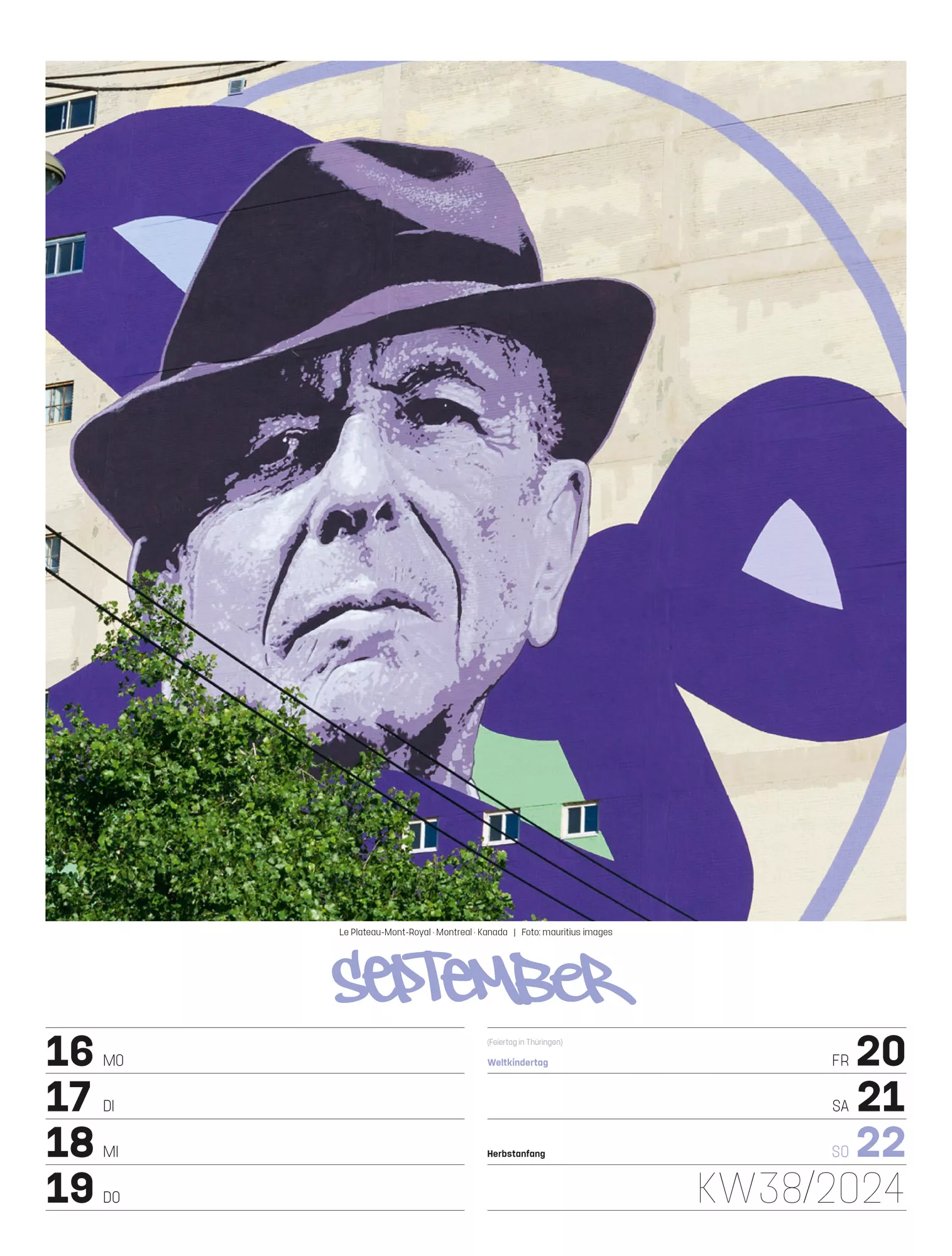 Ackermann Kalender Street Art - Wochenplaner 2024 - Innenansicht 41