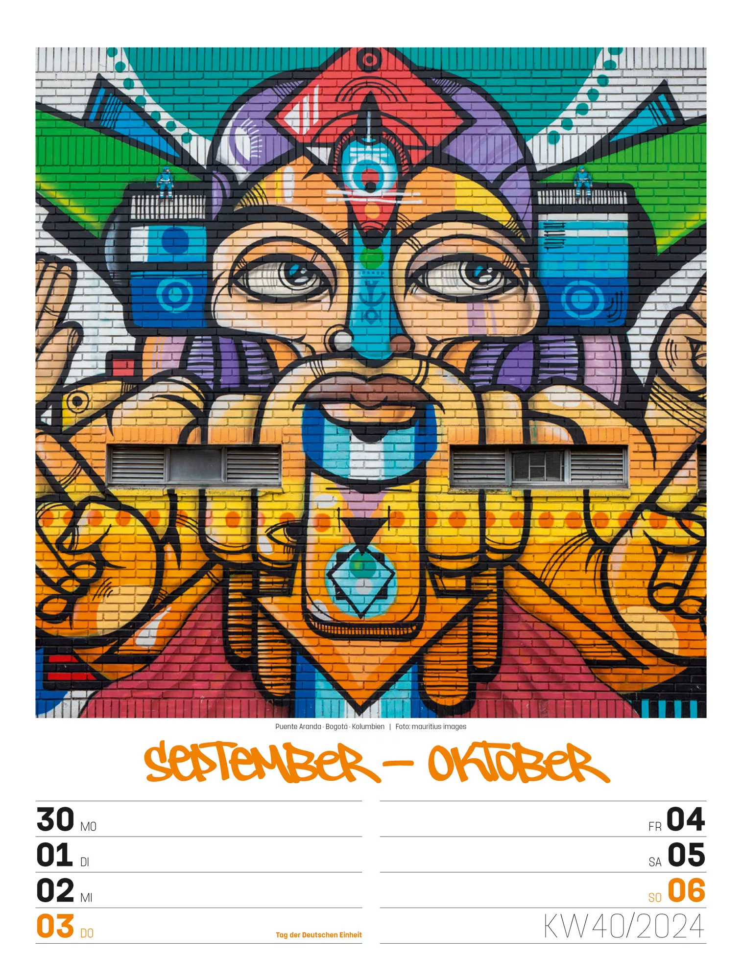 Ackermann Kalender Street Art - Wochenplaner 2024 - Innenansicht 43