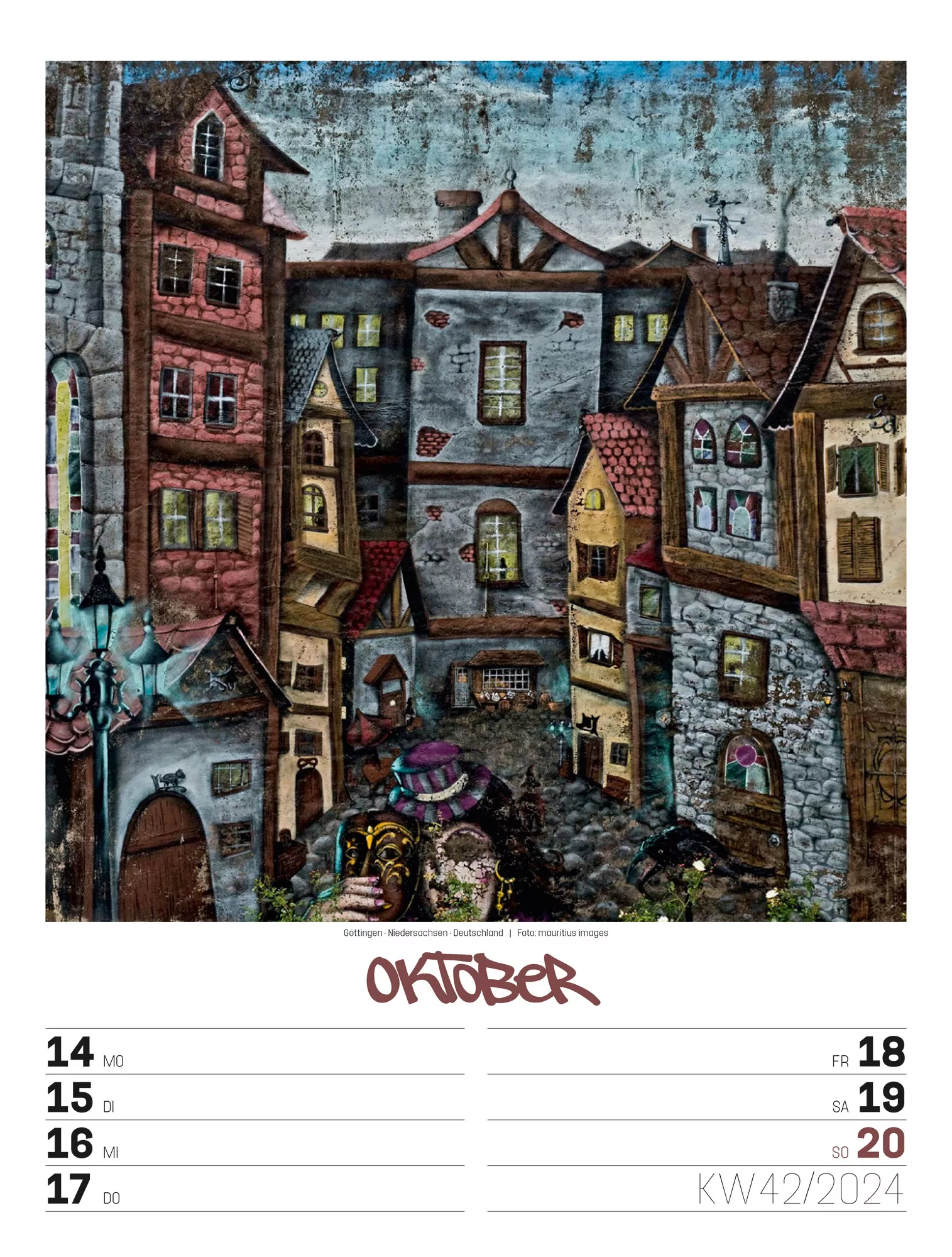 Ackermann Kalender Street Art - Wochenplaner 2024 - Innenansicht 45