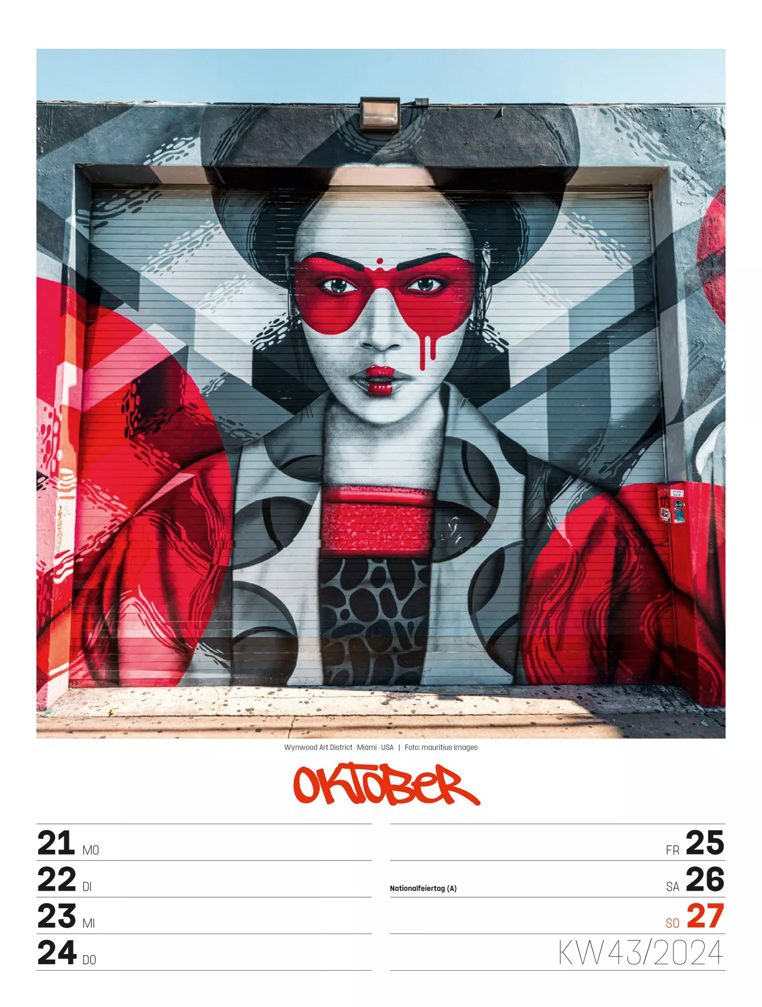 Ackermann Kalender Street Art - Wochenplaner 2024 - Innenansicht 46