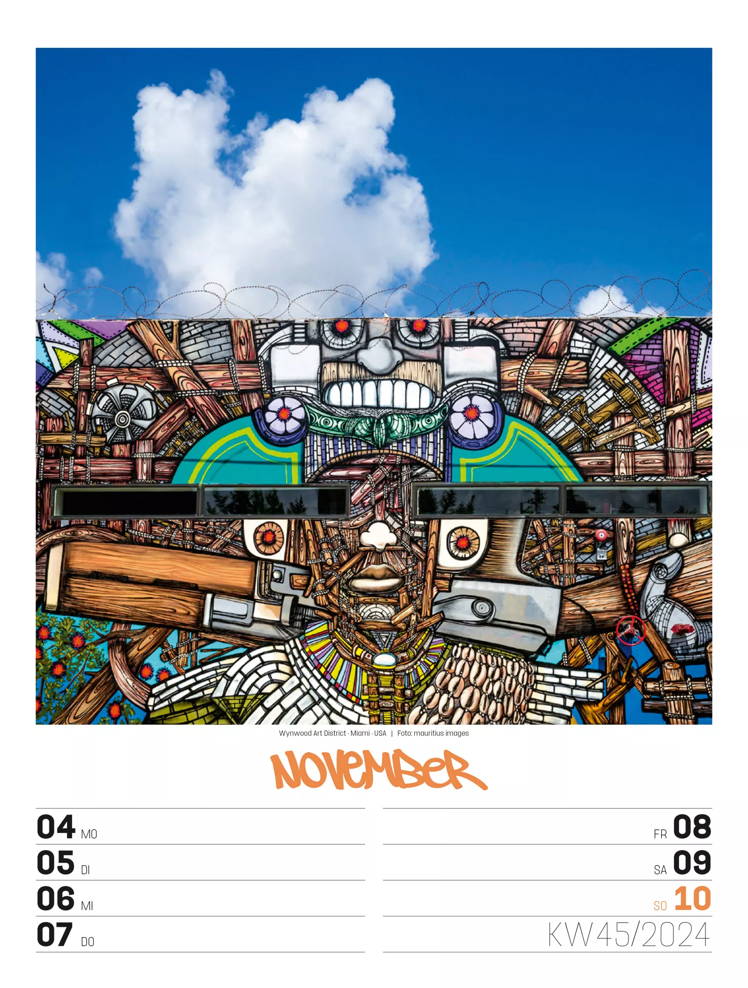 Ackermann Kalender Street Art - Wochenplaner 2024 - Innenansicht 48