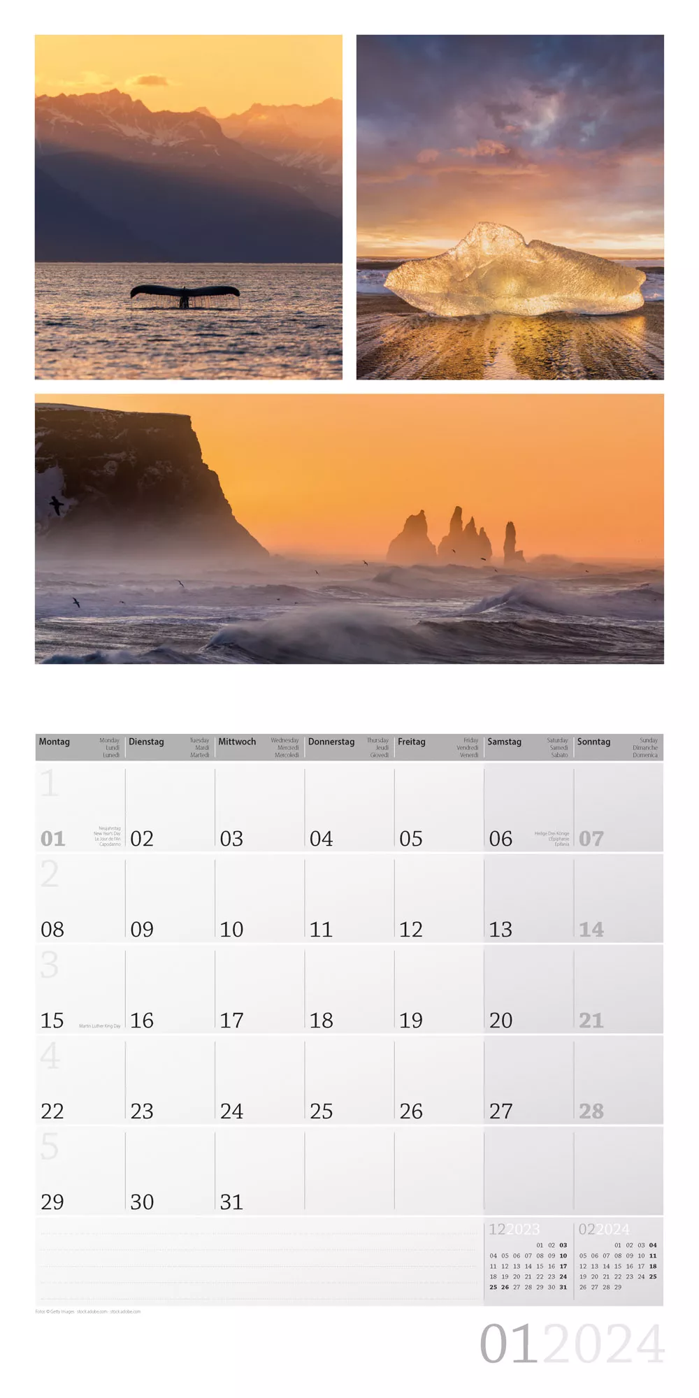 Art12 Collection Kalender Colours of Nature 2024 - 30x30 - Innenansicht 01
