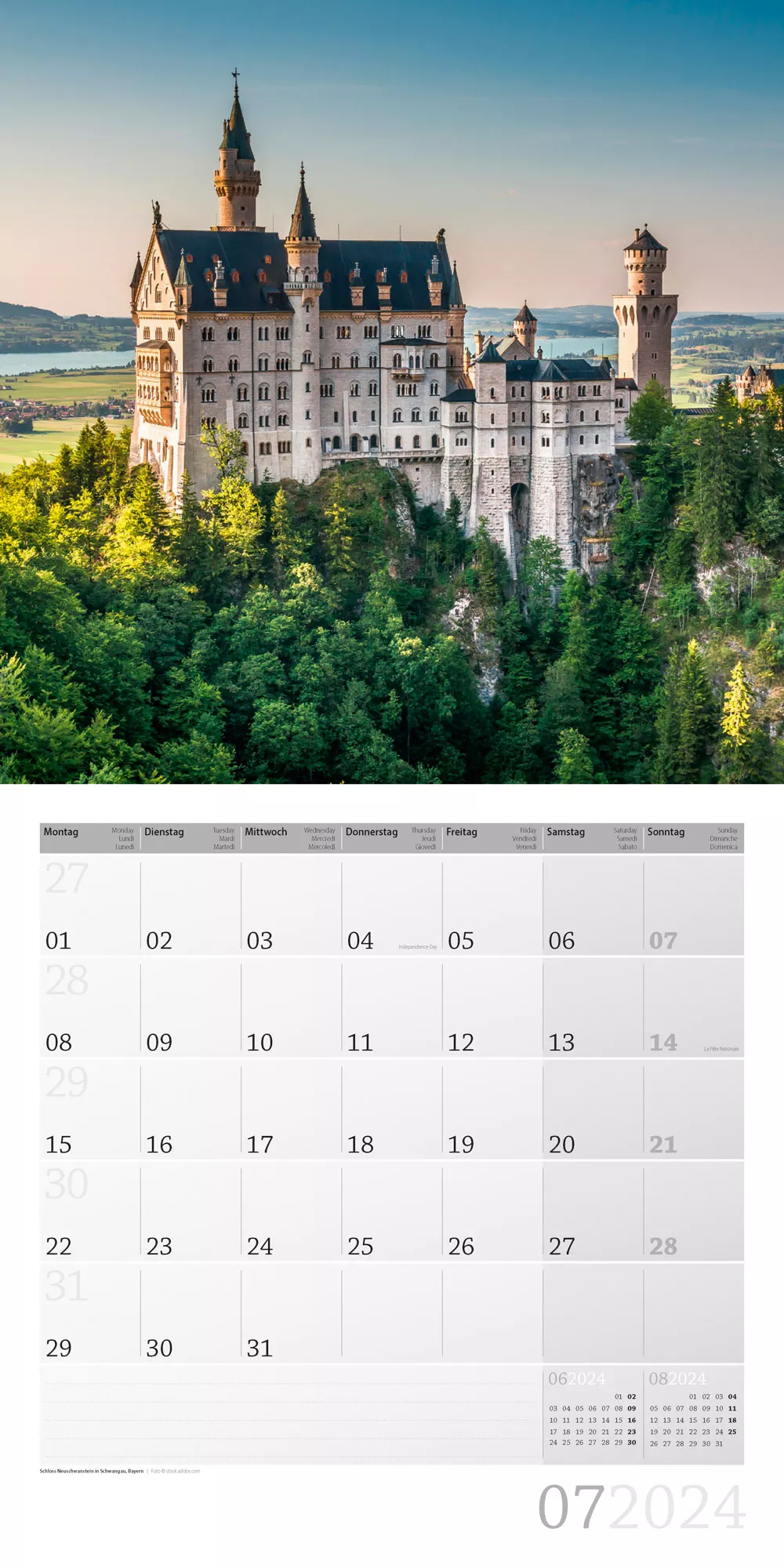 Art12 Collection Kalender Deutschland 2024 - 30x30 - Innenansicht 07