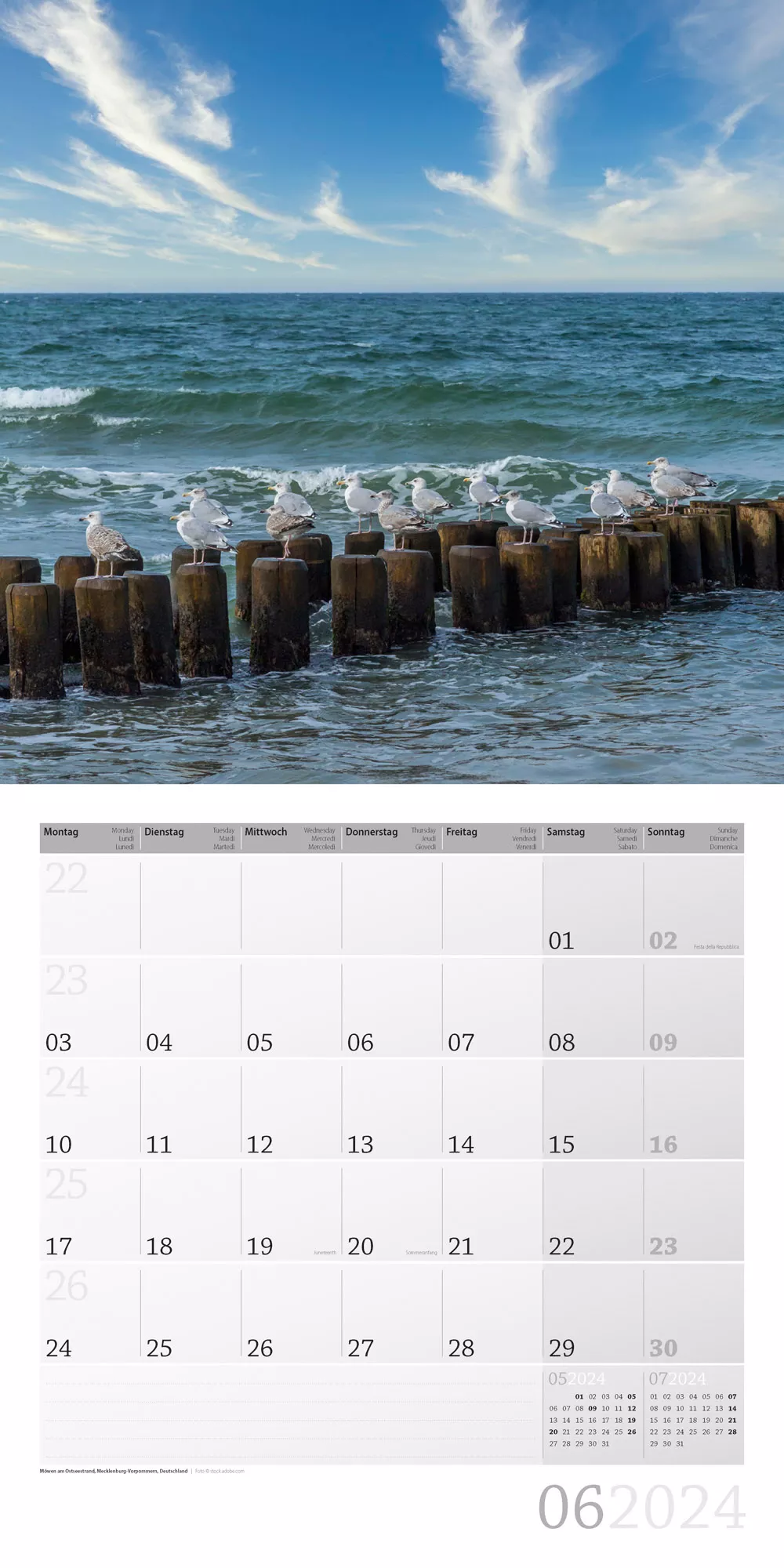 Art12 Collection Kalender Am Meer 2024 - 30x30 - Innenansicht 06
