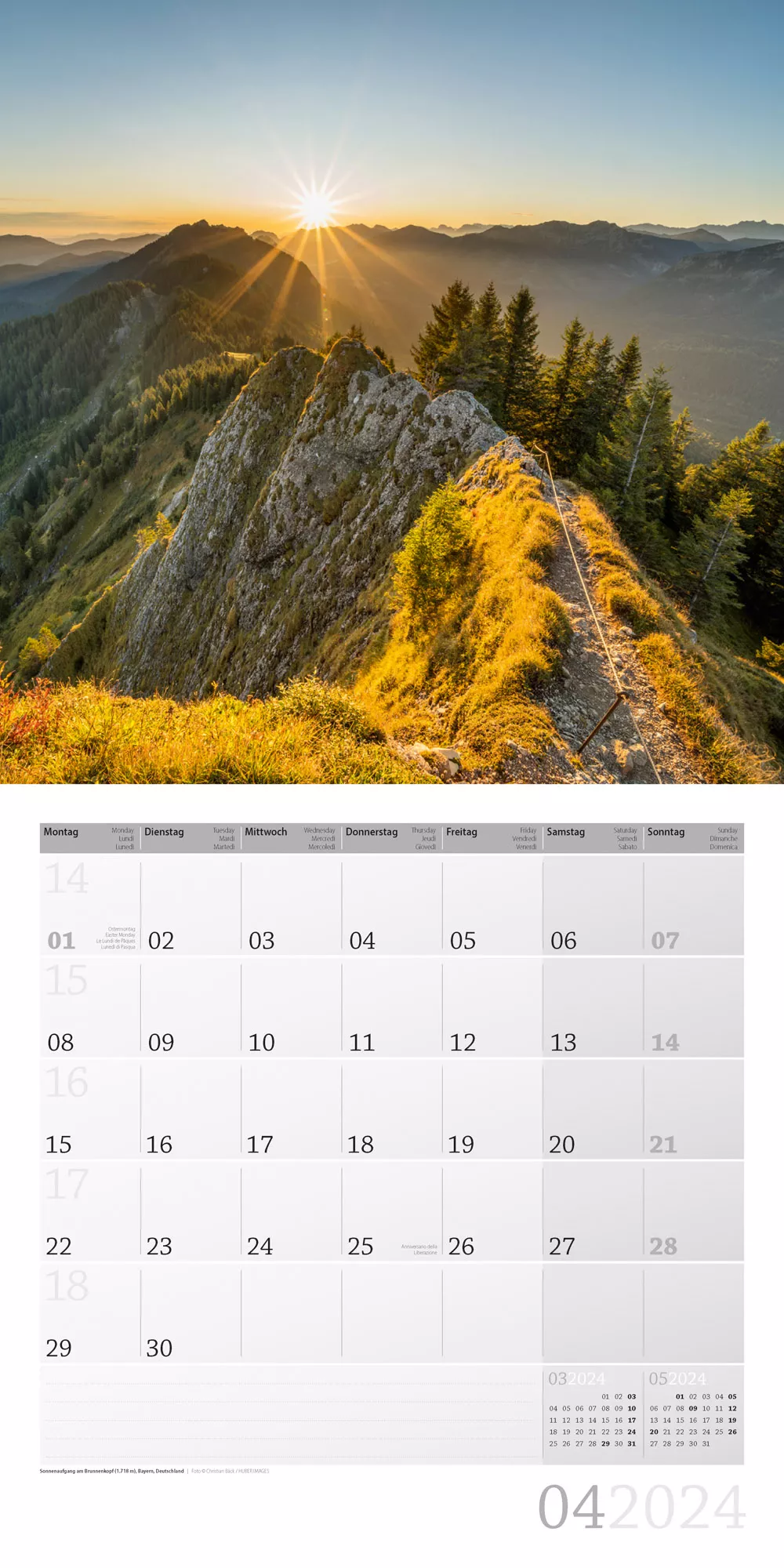 Art12 Collection Kalender Alpen 2024 - 30x30 - Innenansicht 04