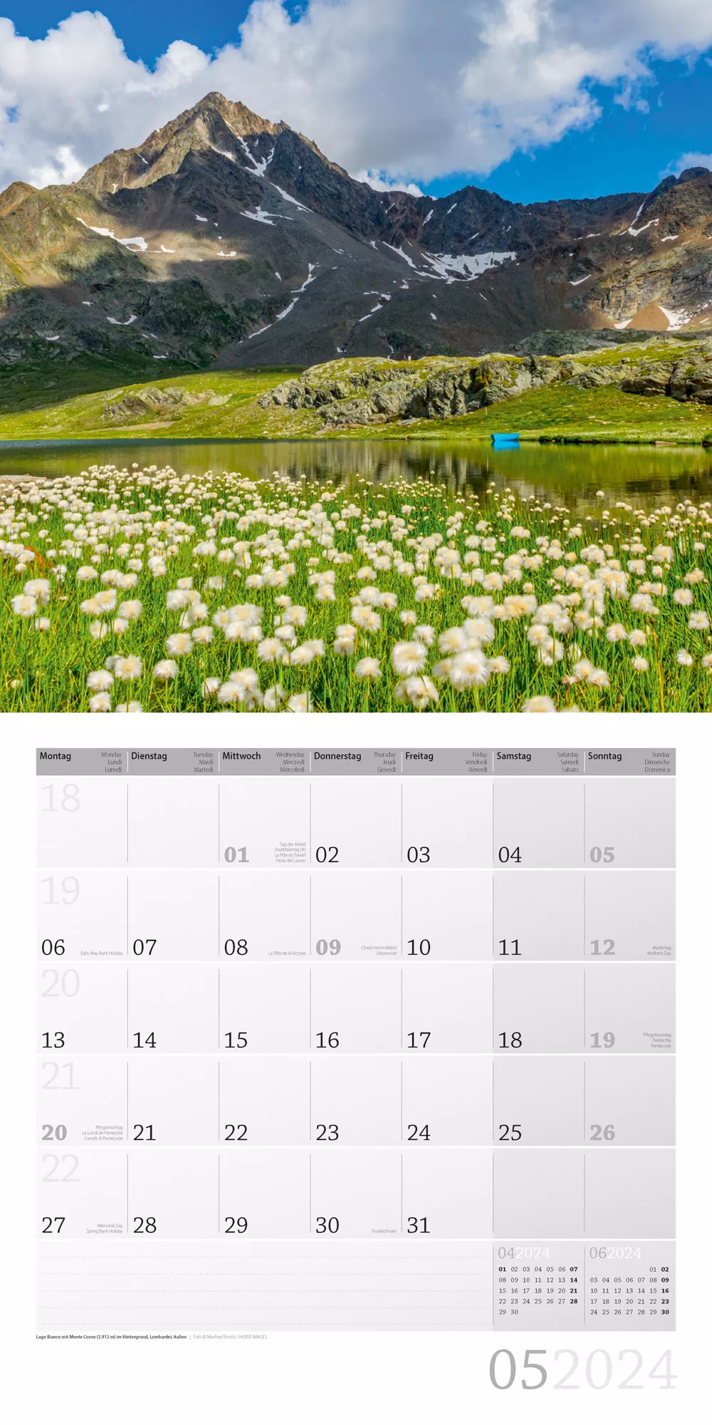 Art12 Collection Kalender Alpen 2024 - 30x30 - Innenansicht 05