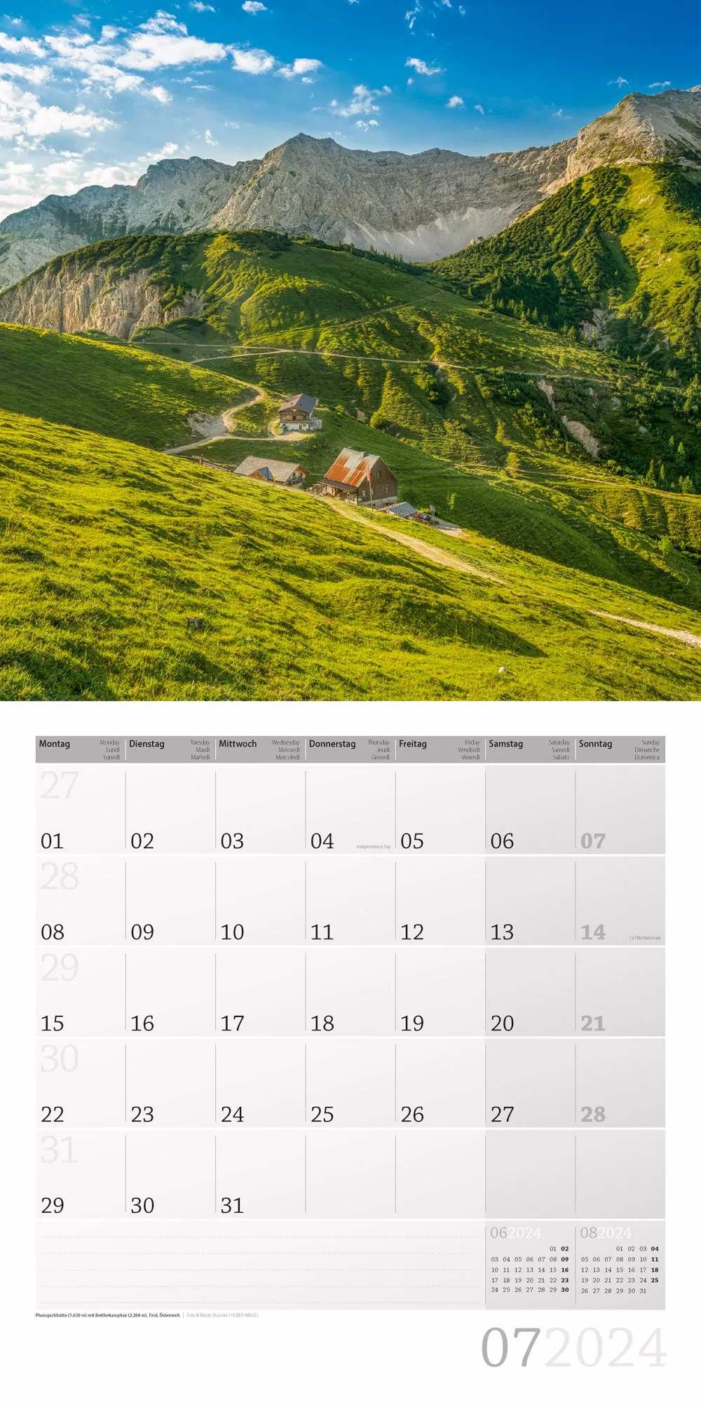 Art12 Collection Kalender Alpen 2024 - 30x30 - Innenansicht 07