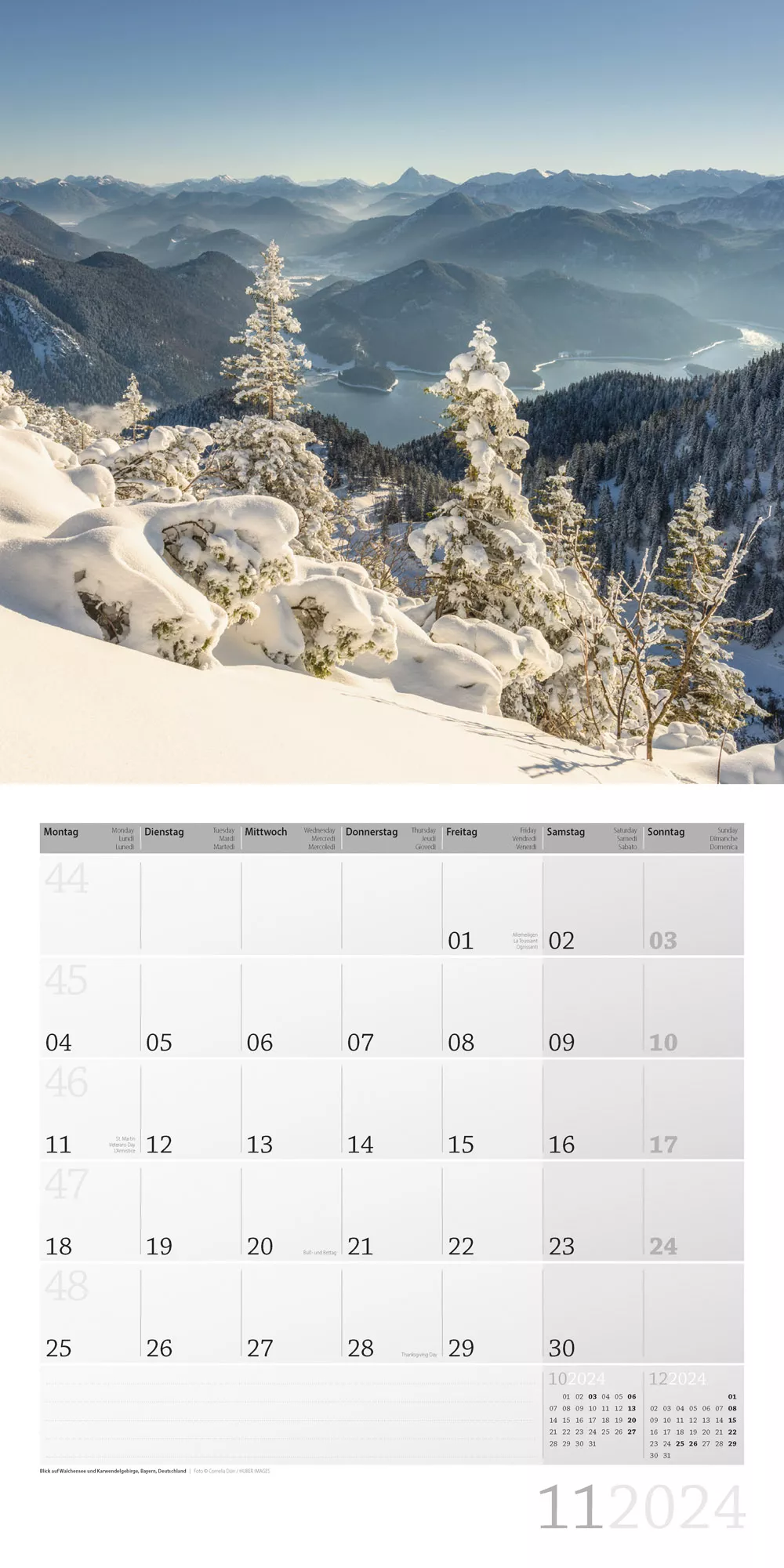 Art12 Collection Kalender Alpen 2024 - 30x30 - Innenansicht 11