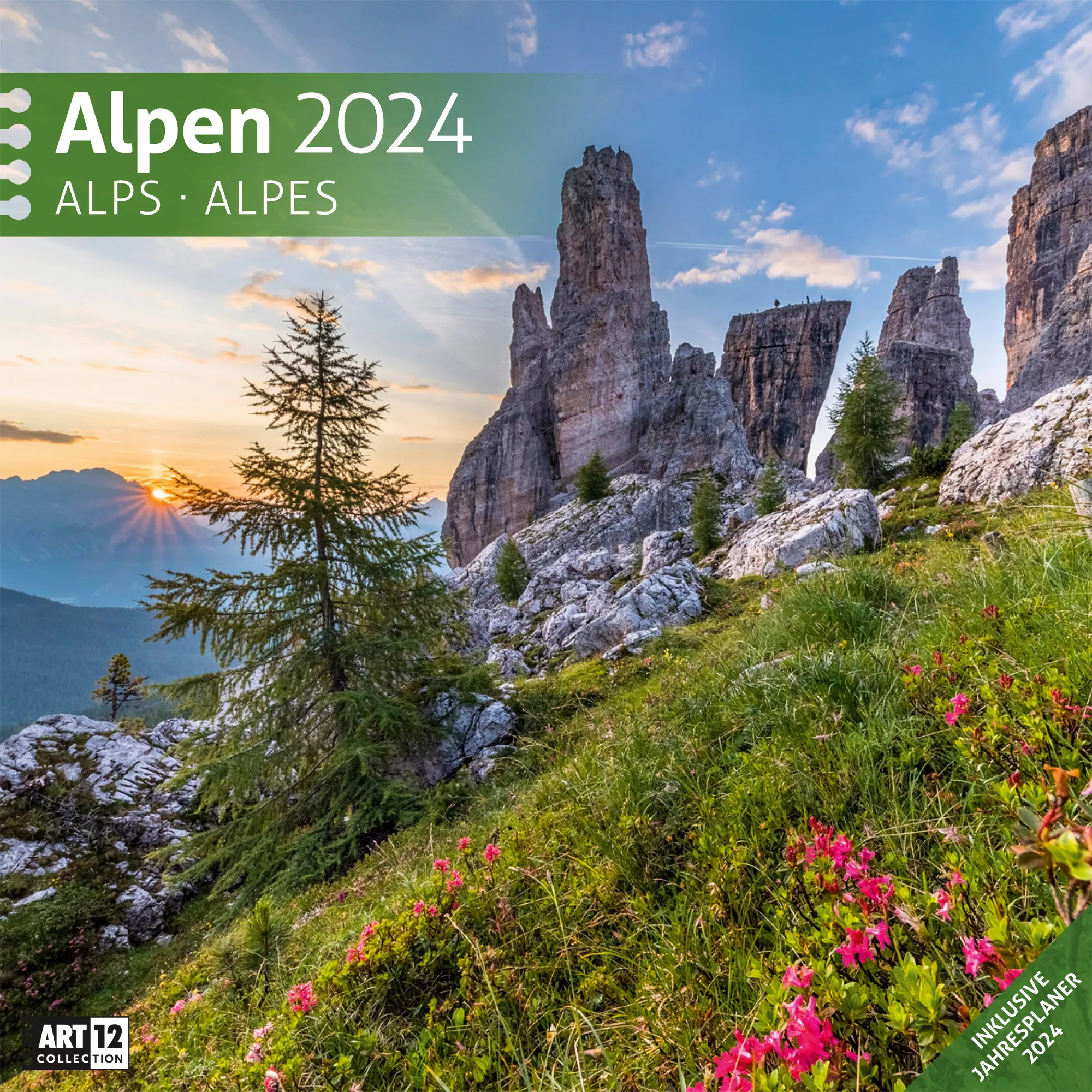 Art12 Collection Kalender Alpen 2024 - 30x30 - Titelblatt