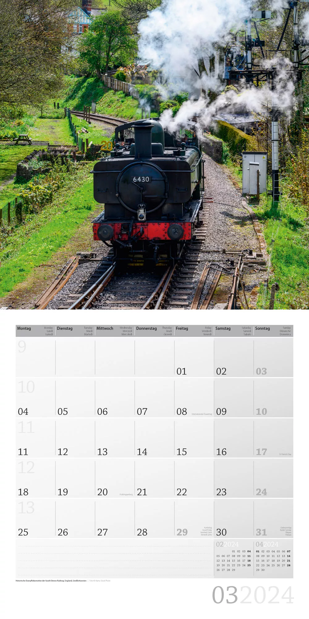 Art12 Collection Kalender Lokomotiven 2024 - 30x30 - Innenansicht 03