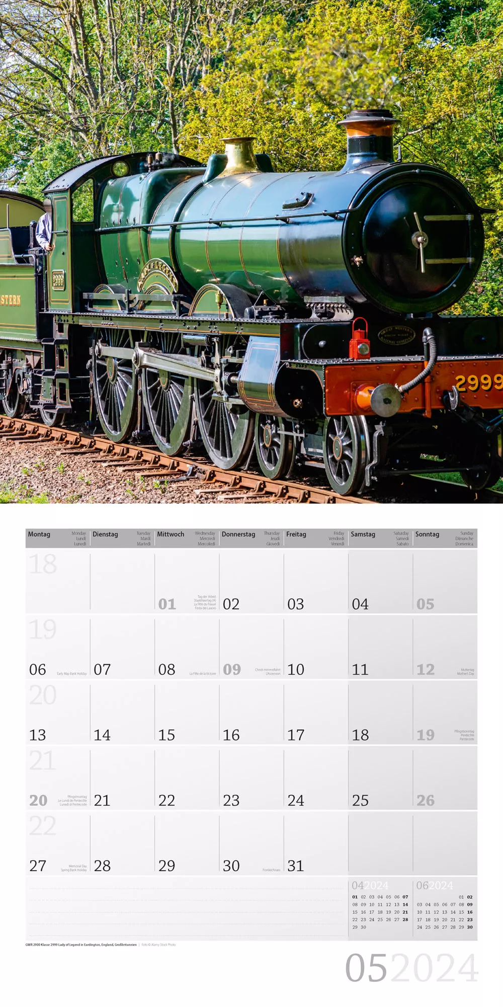 Art12 Collection Kalender Lokomotiven 2024 - 30x30 - Innenansicht 05