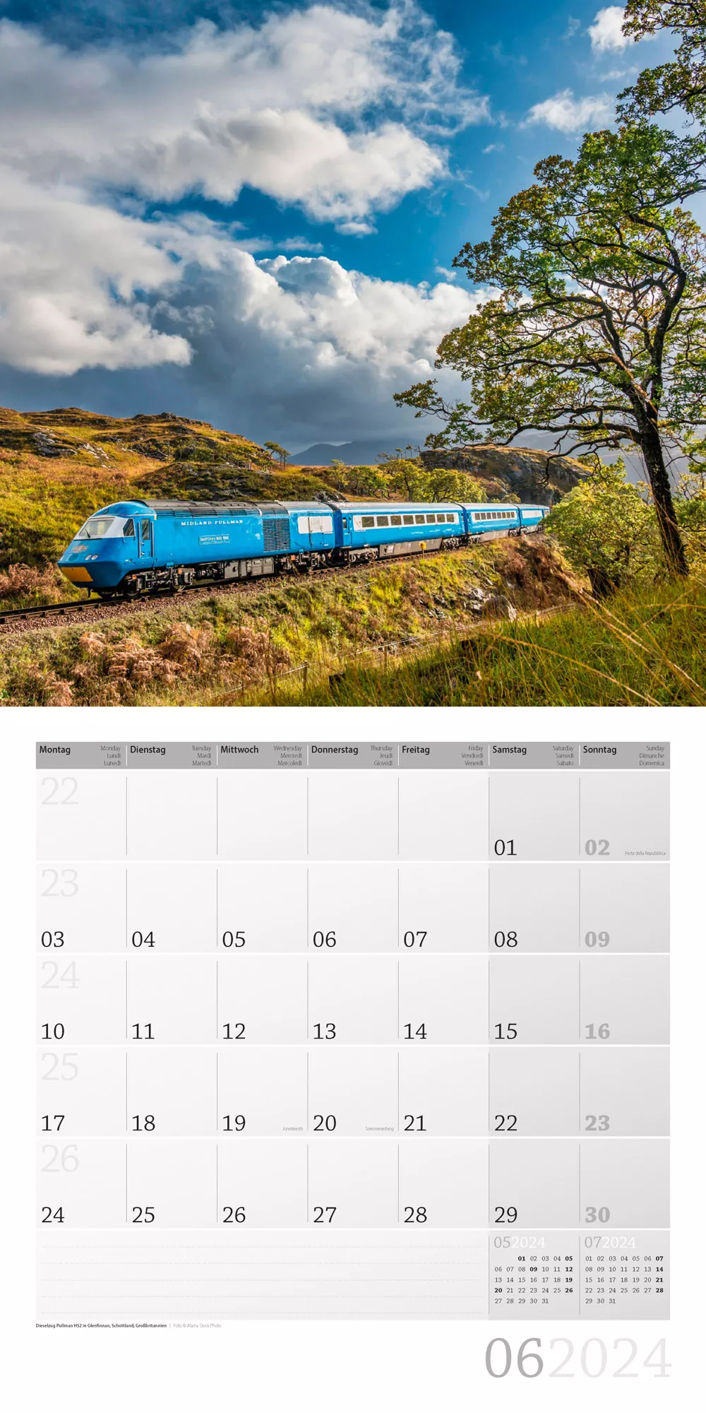 Art12 Collection Kalender Lokomotiven 2024 - 30x30 - Innenansicht 06