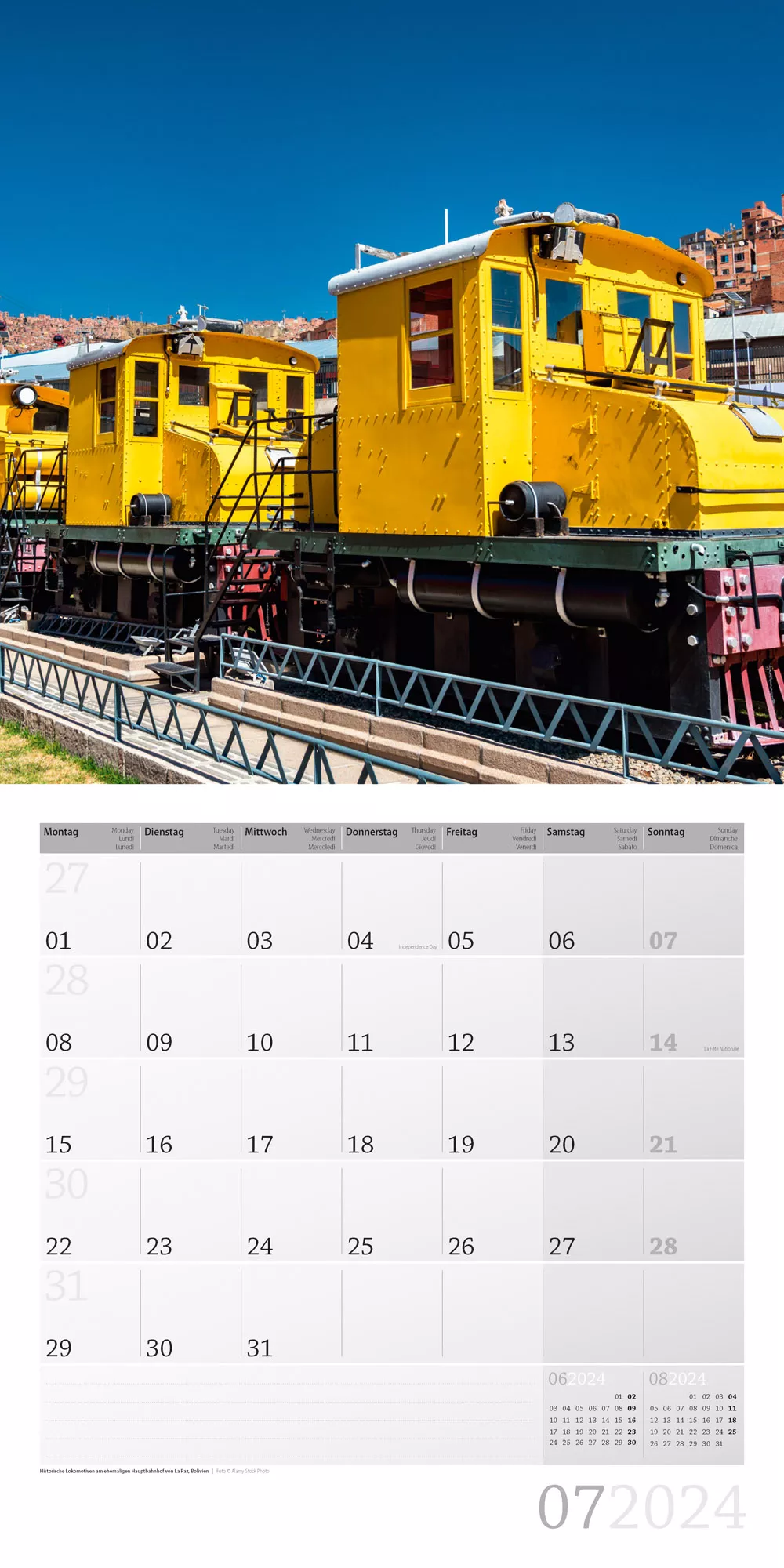 Art12 Collection Kalender Lokomotiven 2024 - 30x30 - Innenansicht 07