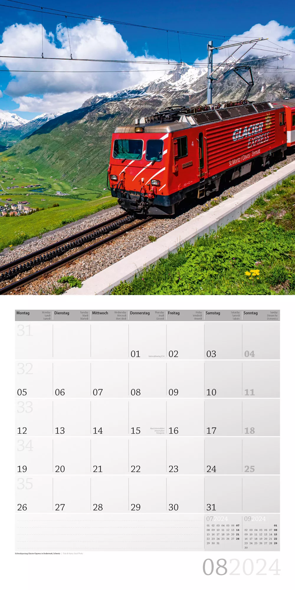 Art12 Collection Kalender Lokomotiven 2024 - 30x30 - Innenansicht 08