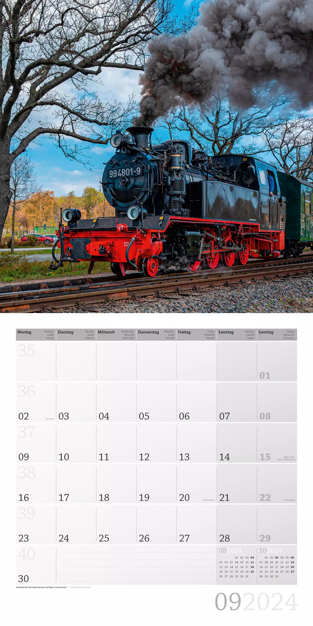 Art12 Collection Kalender Lokomotiven 2024 - 30x30 - Innenansicht 09