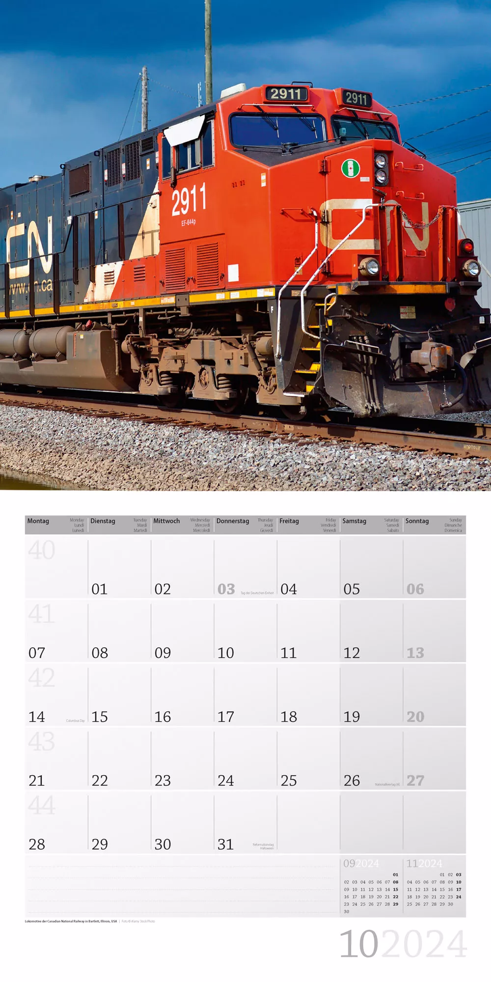 Art12 Collection Kalender Lokomotiven 2024 - 30x30 - Innenansicht 10