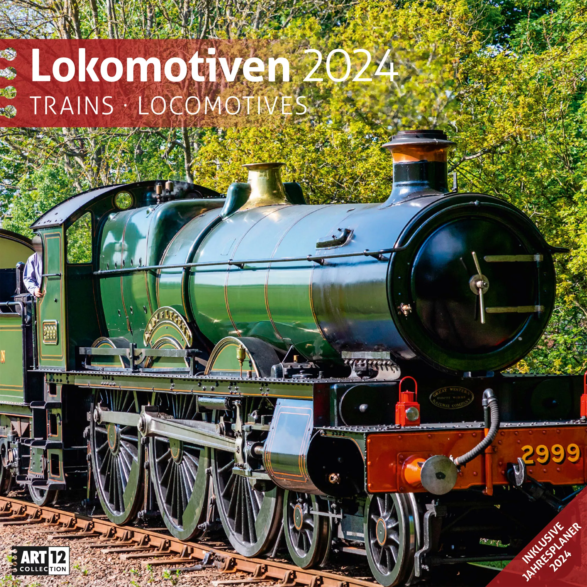 Art12 Collection Kalender Lokomotiven 2024 - 30x30 - Titelblatt