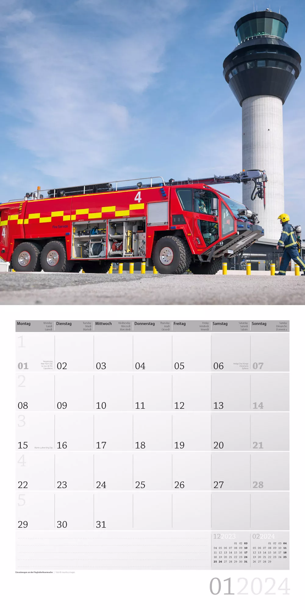 Art12 Collection Kalender Feuerwehr 2024 - 30x30 - Innenansicht 01