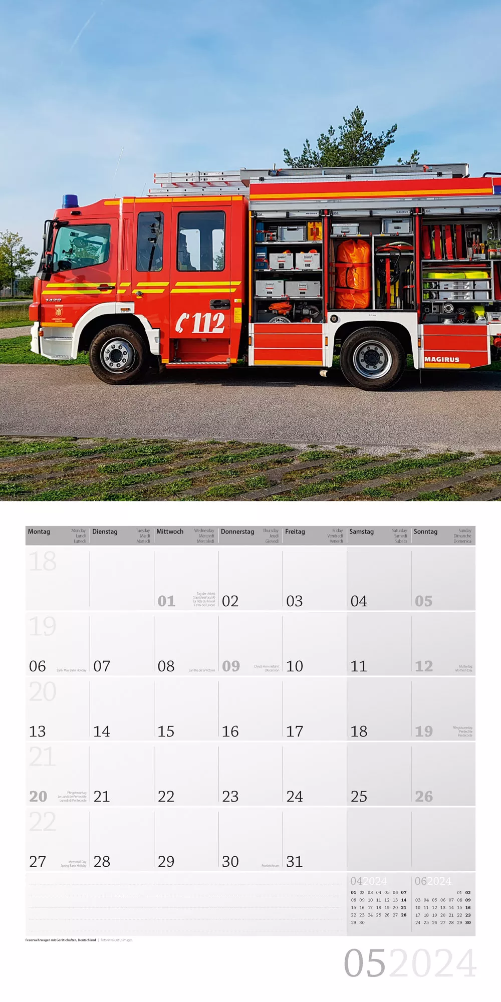 Art12 Collection Kalender Feuerwehr 2024 - 30x30 - Innenansicht 05