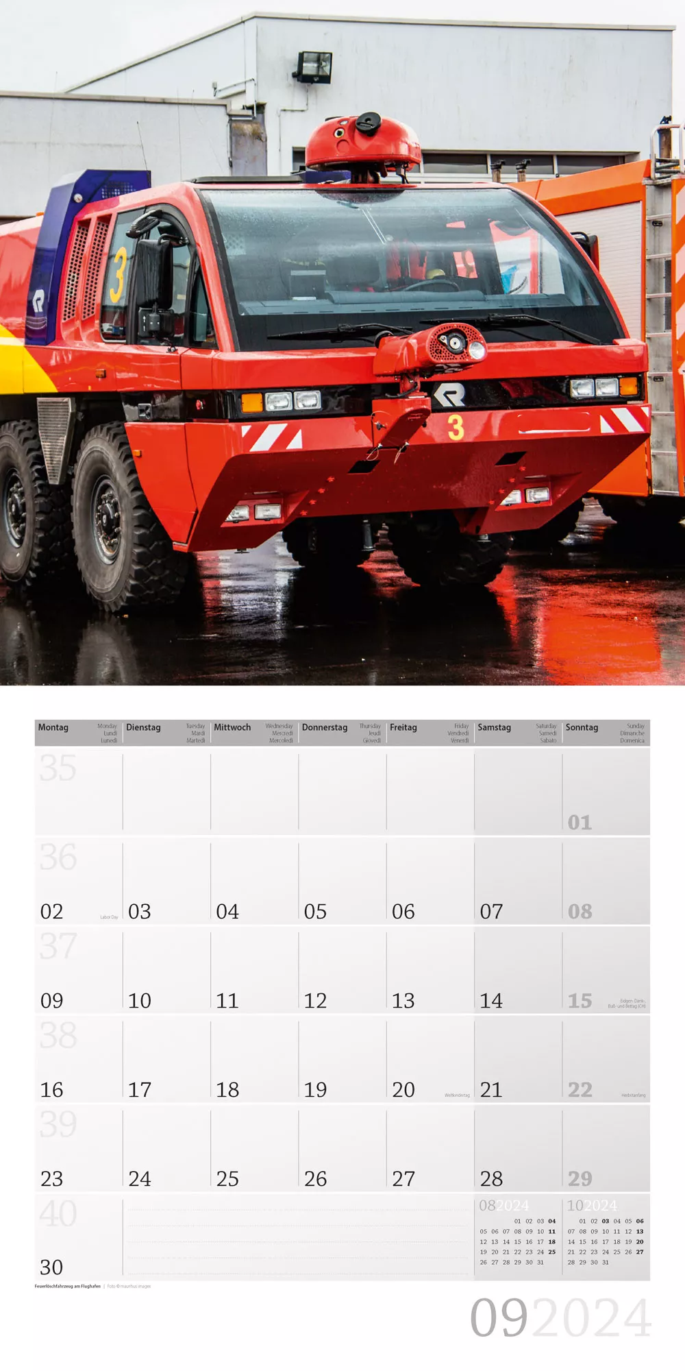 Art12 Collection Kalender Feuerwehr 2024 - 30x30 - Innenansicht 09