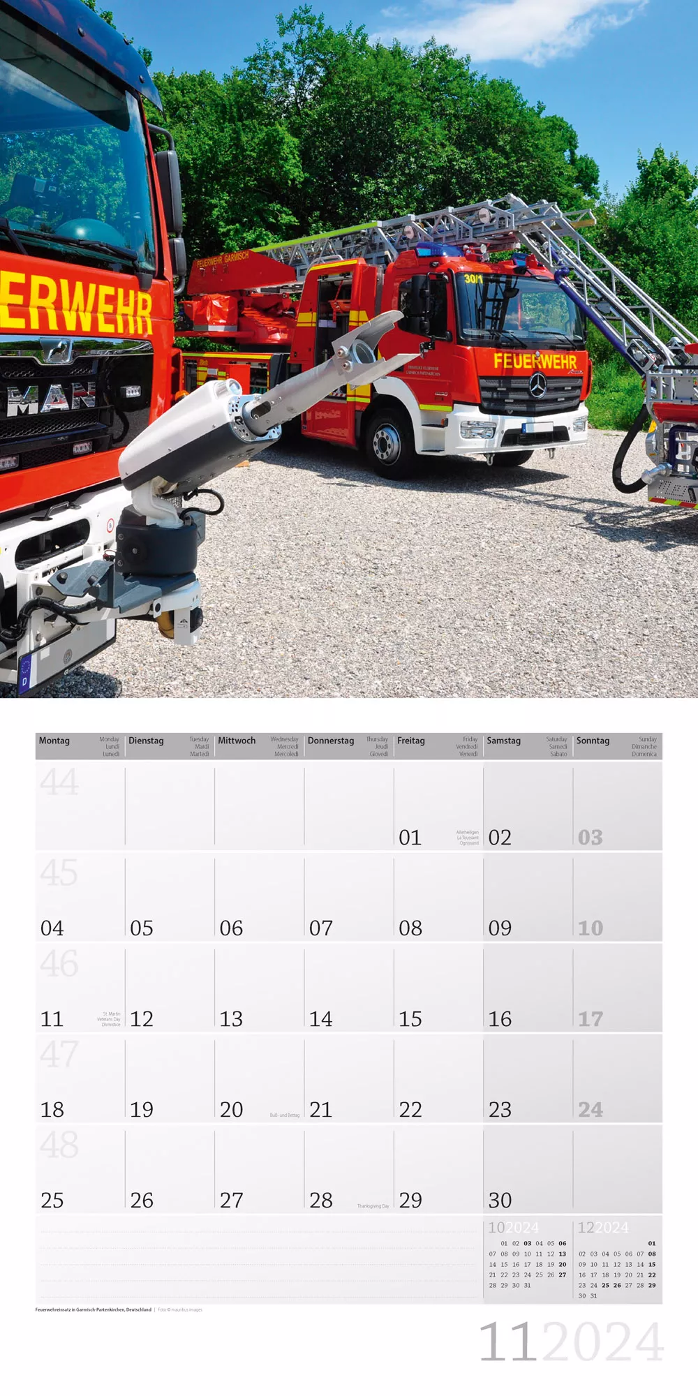 Art12 Collection Kalender Feuerwehr 2024 - 30x30 - Innenansicht 11