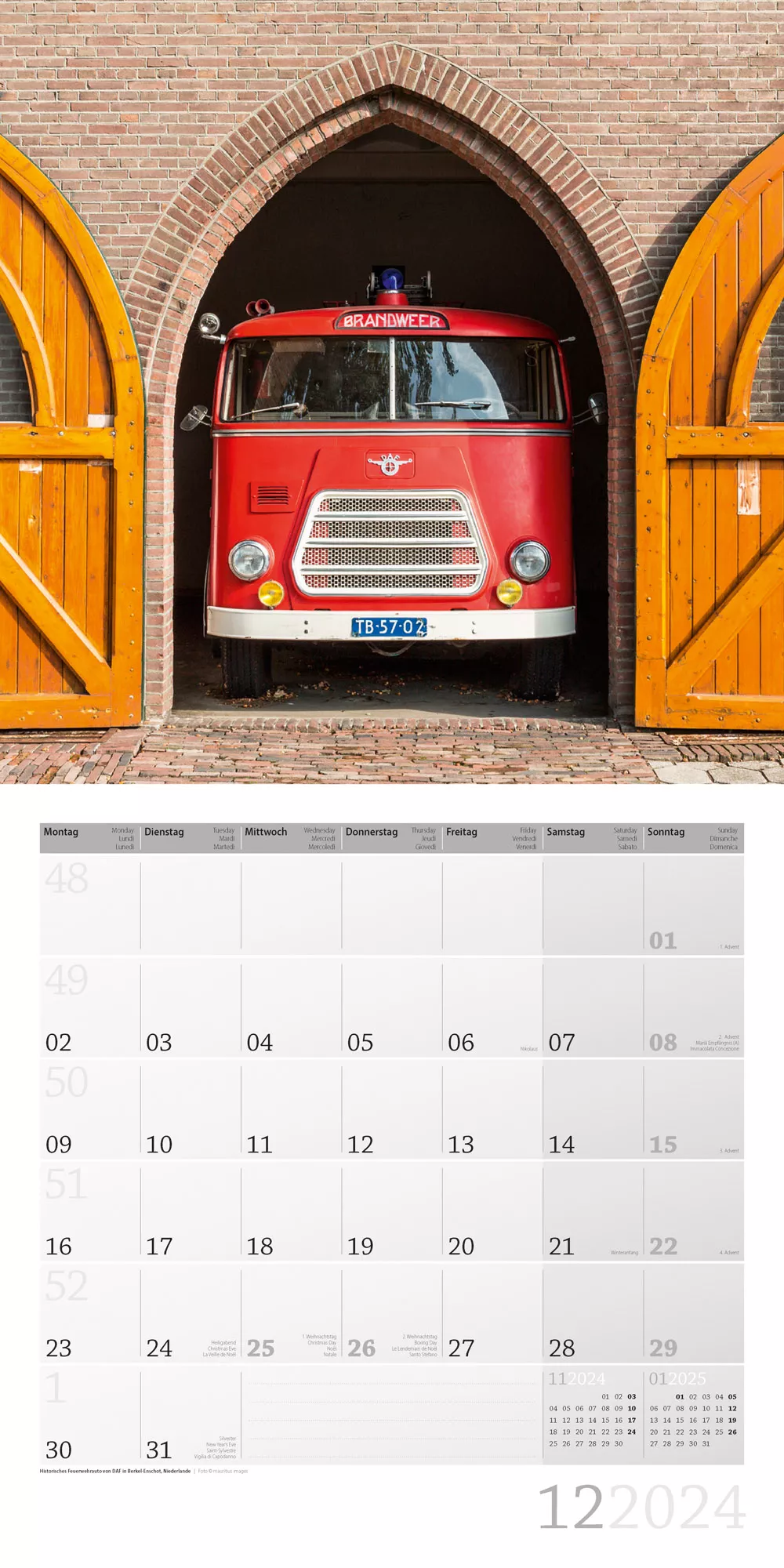 Art12 Collection Kalender Feuerwehr 2024 - 30x30 - Innenansicht 12