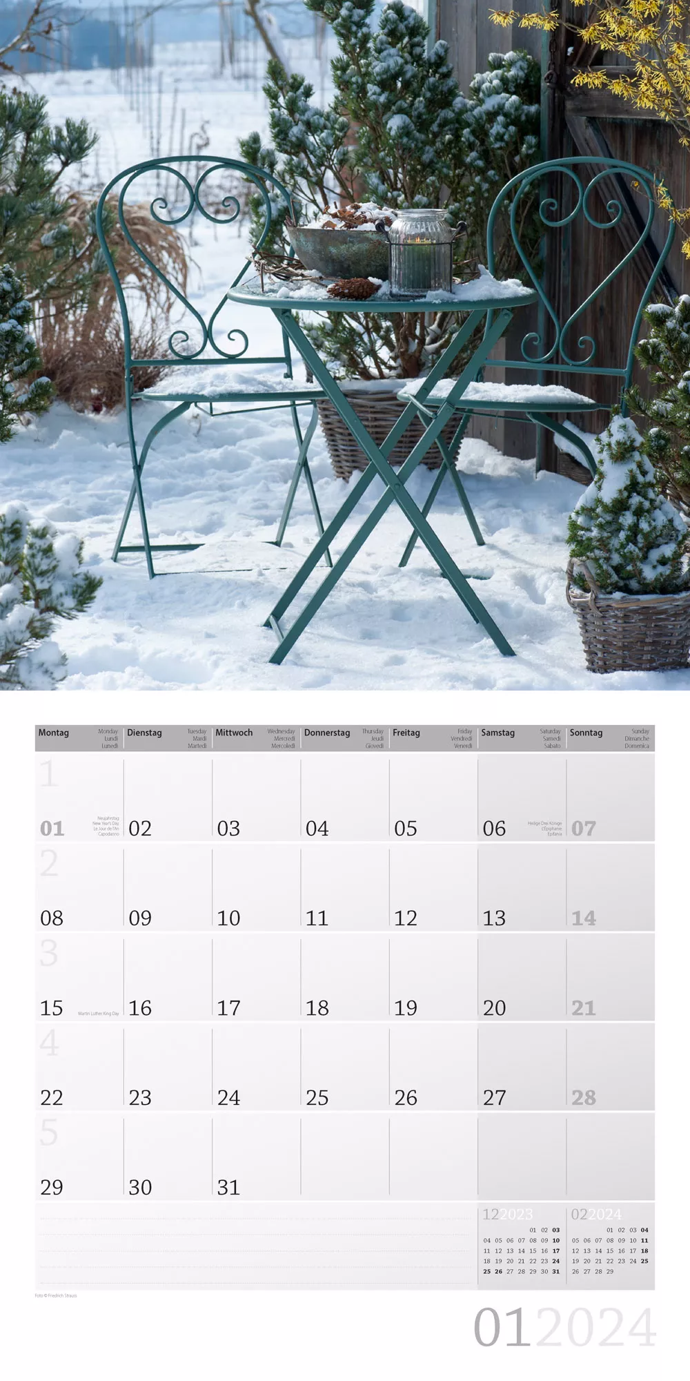 Art12 Collection Kalender In meinem Garten 2024 - 30x30 - Innenansicht 01