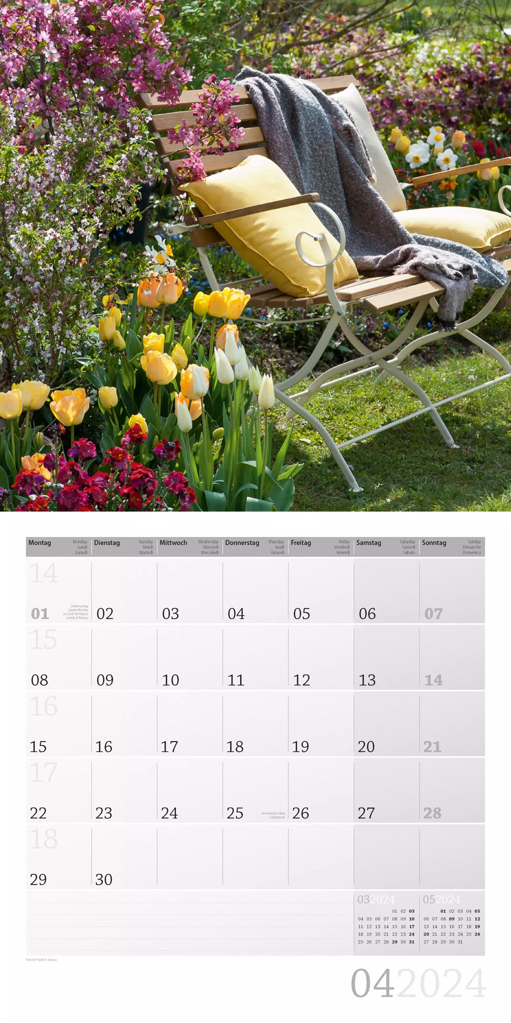 Art12 Collection Kalender In meinem Garten 2024 - 30x30 - Innenansicht 04