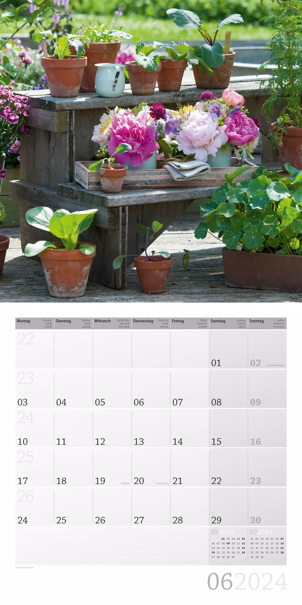 Art12 Collection Kalender In meinem Garten 2024 - 30x30 - Innenansicht 06
